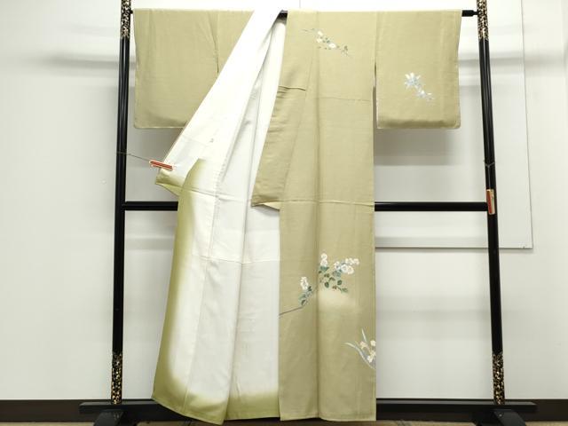 平和屋着物●訪問着 友禅 枝花文 暈し染め 正絹 逸品 CABG8484th