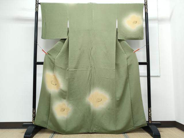 平和屋着物●訪問着 舞梅文 暈し染め 金彩 鬼しぼ縮緬 正絹 逸品 CABG8497th