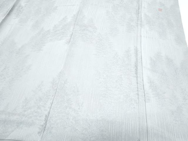 平和屋着物●皇室献上作家 北出与三郎 無地絵羽訪問着 樹林地紋 銀鼠色 正絹 逸品 CABG8498th