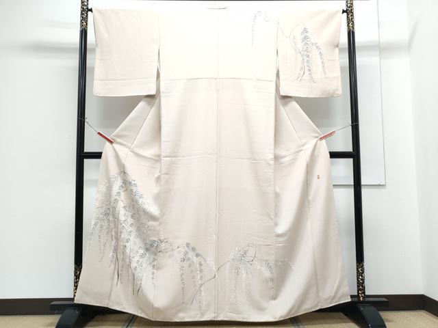平和屋着物●十日町 加賀草木友禅の第一人者 田村哲彦 訪問着 枝垂れ柳 正絹 逸品 CABG8499th