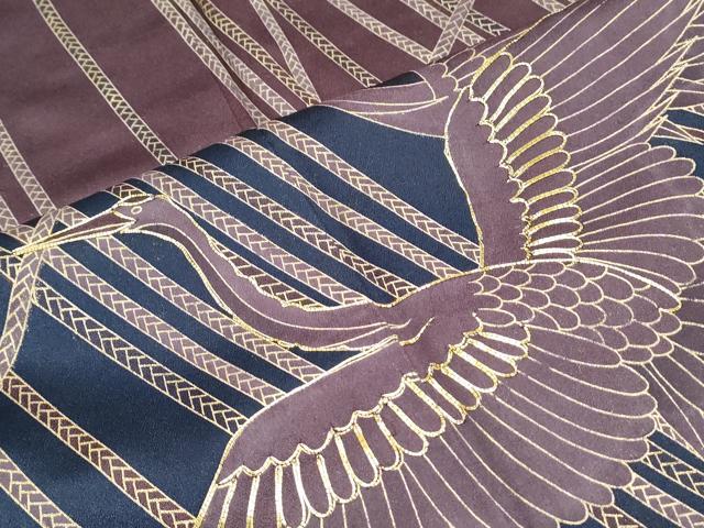 平和屋着物●訪問着 駒刺繍 飛鶴紐文 暈し染め 金彩 正絹 逸品 未使用 CABG8510th