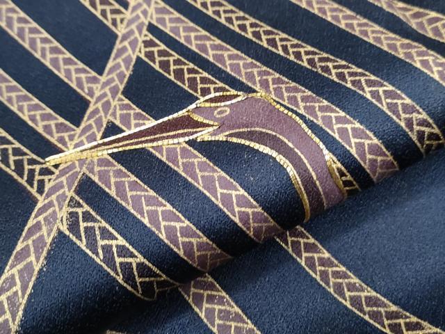 平和屋着物●訪問着 駒刺繍 飛鶴紐文 暈し染め 金彩 正絹 逸品 未使用 CABG8510th