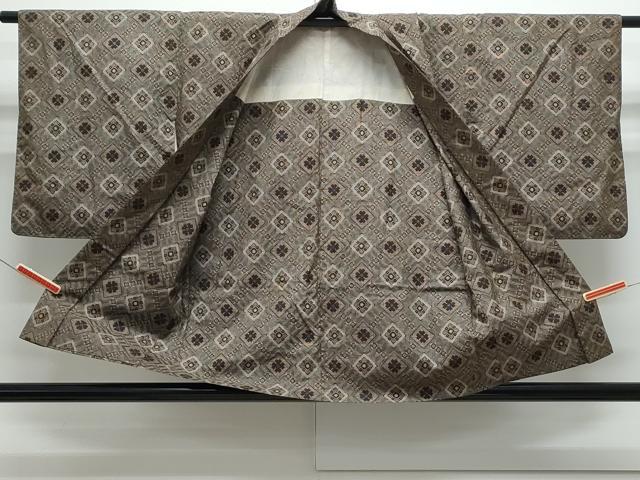 平和屋着物●本場大島紬 龍郷絣 アンサンブル 菱花文 正絹 逸品 CABG8518th