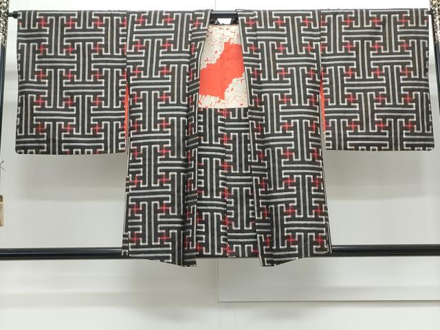 平和屋着物●本場大島紬 龍郷絣 秋名バラ アンサンブル 正絹 逸品 CABG8519th
