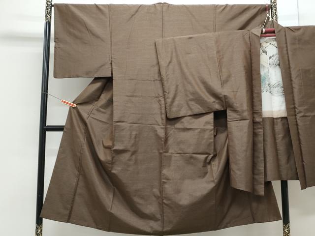 平和屋着物●男性 本場大島紬 アンサンブル 格子文 正絹 逸品 CABG8521th