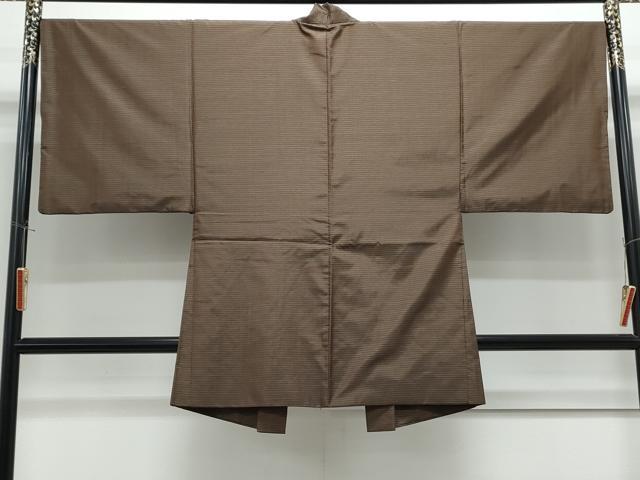 平和屋着物●男性 本場大島紬 アンサンブル 格子文 正絹 逸品 CABG8521th
