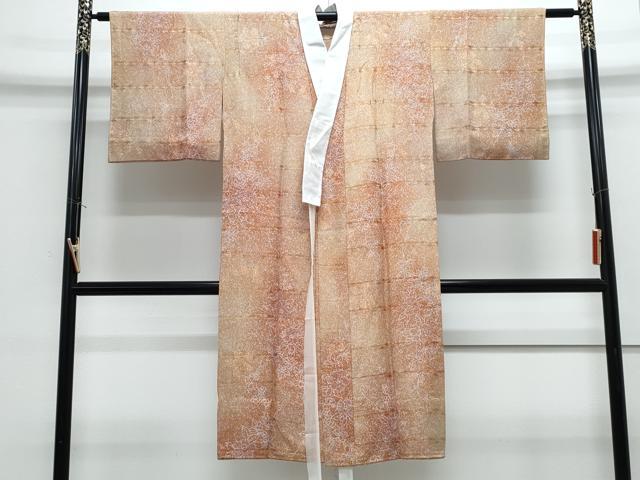 平和屋着物●長襦袢 無双仕立て 草花文 暈し染め 正絹 逸品 CABG8523th