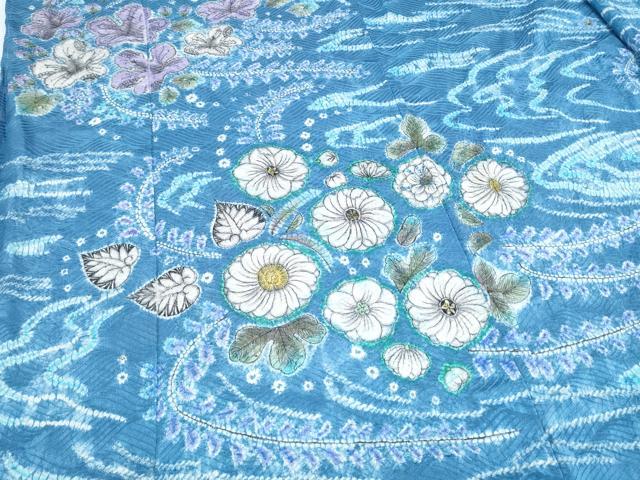 平和屋着物●訪問着 仮絵羽 作家物 絞り 辻が花 正絹 逸品 未使用 CABG8524th