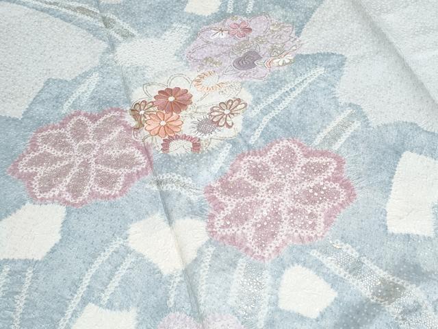 平和屋着物●創業460年・千總 訪問着 絞り 刺繍 草花文 金彩 高島屋扱い 正絹 逸品 CABG8535th