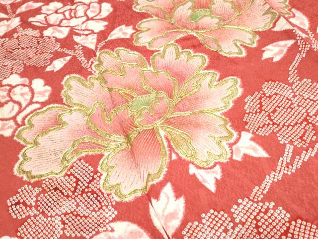 平和屋着物■豪華振袖 駒刺繍 草花文 正絹 逸品 CABG8564th