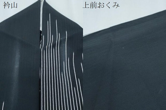 平和屋着物*夏物 お召 紗 間道 黒地 正絹 逸品 CABG8576th