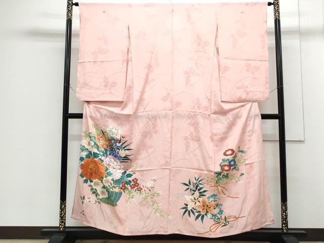 平和屋着物*夏物 訪問着 舞蝶紋紗 花籠文 金彩 正絹 逸品 CABG8578th