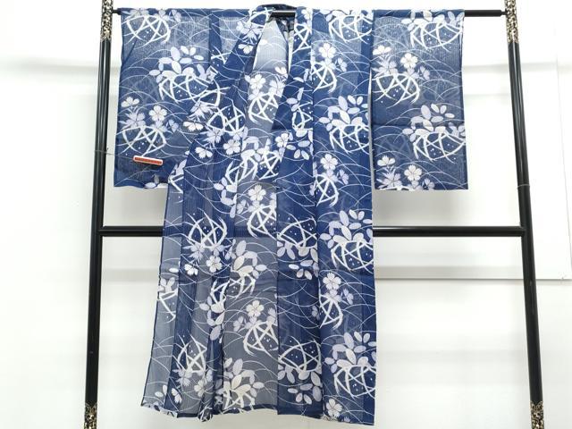 平和屋着物*夏物 小紋 紗 籬花文 正絹 逸品 CABG8579th