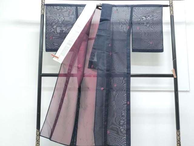 平和屋着物*夏物 小紋 紗 草花文 正絹 逸品 CABG8582th