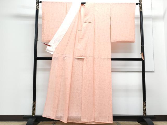 平和屋着物*夏物 色無地 花紋紗 宍色 正絹 逸品 CABG8587th