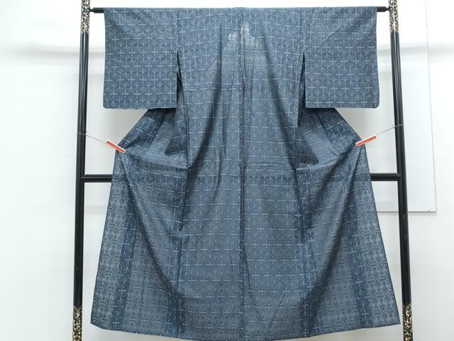平和屋着物*夏物 お召 風通紗 吉祥花文 正絹 逸品 CABG8599th