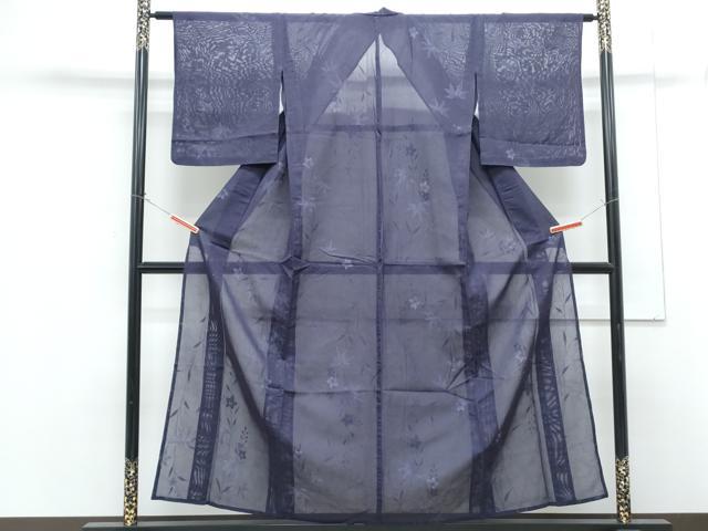 平和屋着物*夏物 小紋 紗 草花文 正絹 逸品 CABG8601th