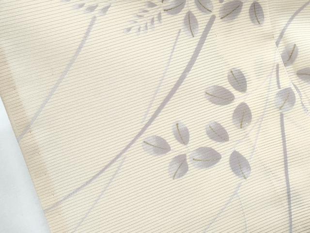 平和屋着物*夏物 小紋 絽 草葉文 金彩 正絹 逸品 CABG8602th