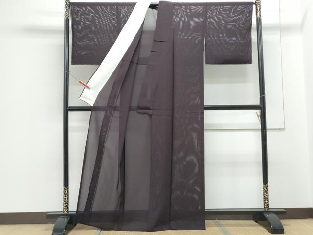 平和屋着物*夏物 色無地 絽 黒紅色 正絹 逸品 未使用 CABG8608th