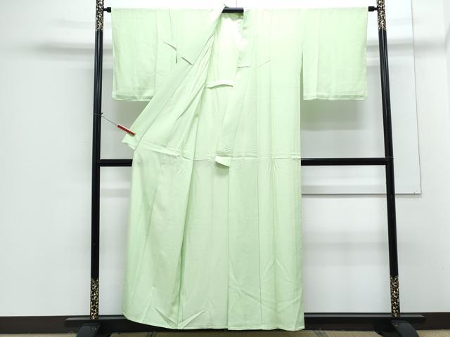 平和屋着物*夏物 色無地 絽 若葉色 正絹 逸品 CABG8613th