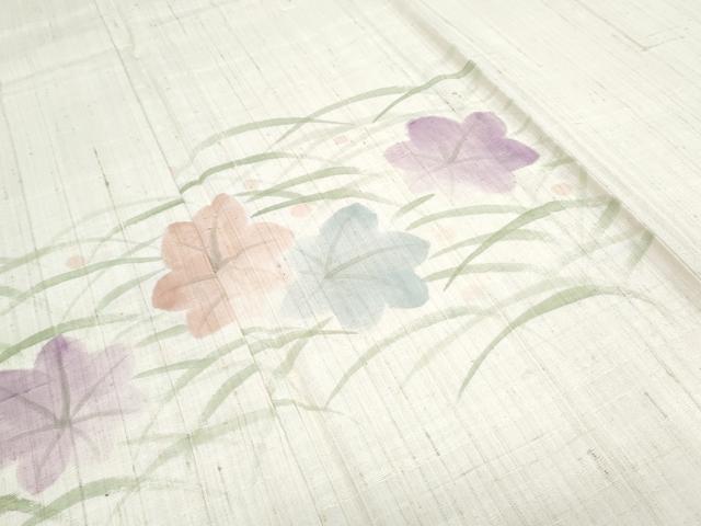 平和屋着物*夏物 訪問着 生紬地 露芝花文 正絹 逸品 CABG8633th