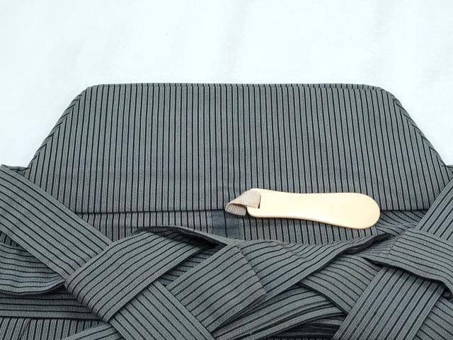 平和屋着物*夏物 男性 行灯袴 縦絽 縞 正絹 逸品 CABG8642th