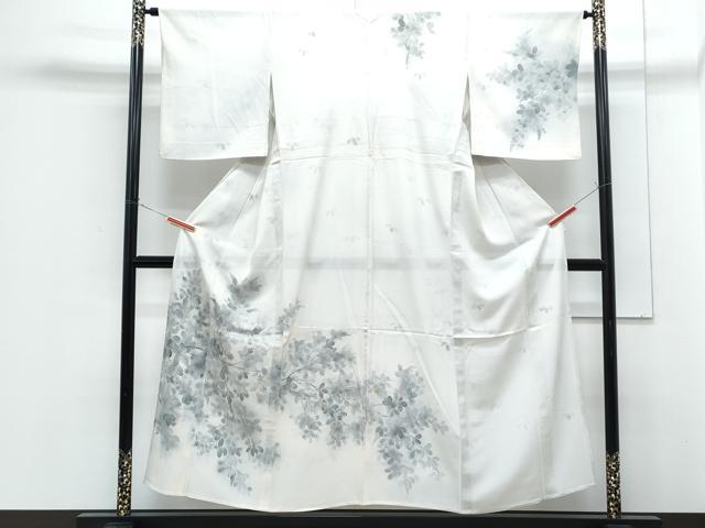 平和屋着物*夏物 訪問着 絽 枝葉文 暈し染め 金彩 正絹 逸品 CABG8648th