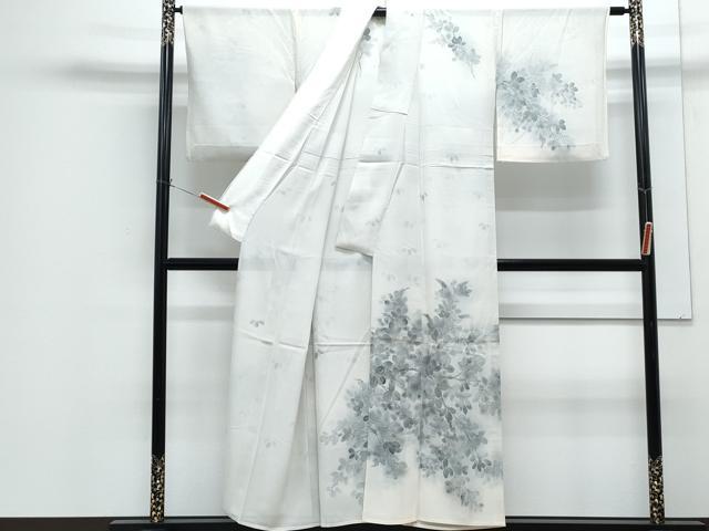 平和屋着物*夏物 訪問着 絽 枝葉文 暈し染め 金彩 正絹 逸品 CABG8648th