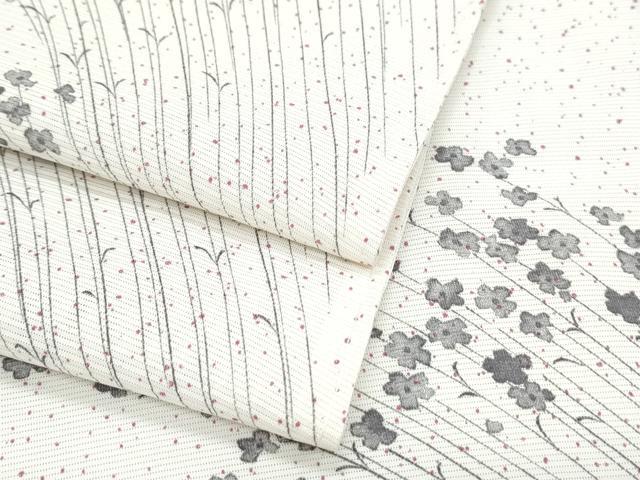平和屋着物*夏物 小紋 絽 草花文 正絹 逸品 CABG8652th