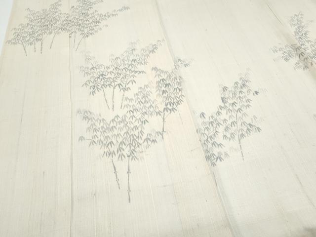 平和屋着物*東京手描友禅 安達雅一 夏物 訪問着 生紬地 笹竹文 正絹 逸品 CABG8658th