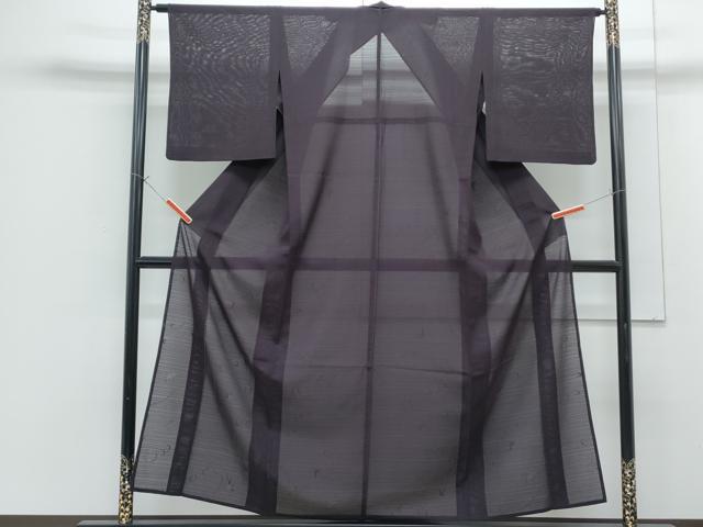 平和屋着物*夏物 色無地 飛鳥紋絽 似せ紫色 正絹 逸品 CABG8668th