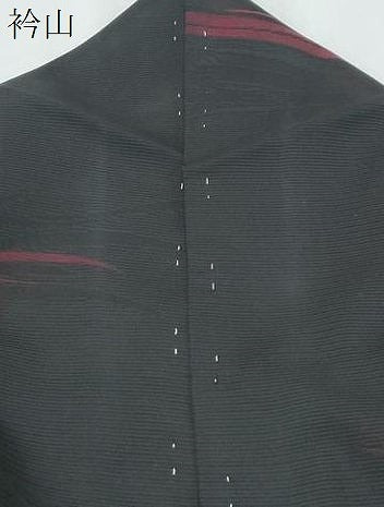 平和屋着物*夏物 小紋 絽 立波文 黒地 正絹 逸品 CABG8680th
