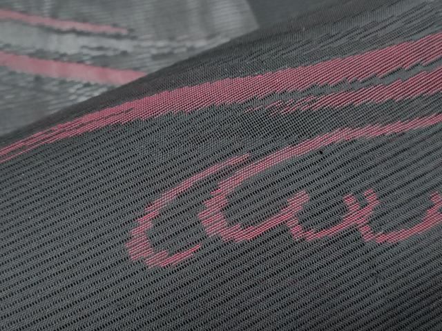 平和屋着物*夏物 小紋 絽 立波文 黒地 正絹 逸品 CABG8680th