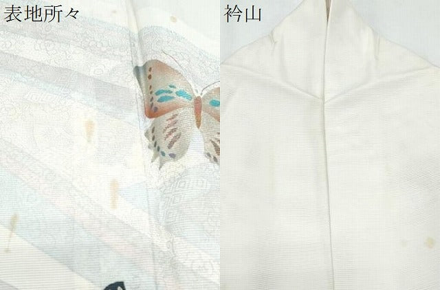 平和屋着物*夏物 訪問着 絽 舞蝶文 金彩 正絹 逸品 CABG8682th