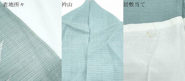 平和屋着物*夏物 訪問着 絽紬地 流水草葉文 暈し染め 正絹 逸品 CABG8683th