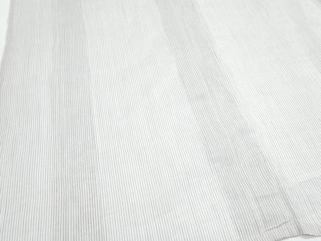 平和屋着物*夏物 小千谷ちぢみ 縞 反端付き 正絹 逸品 CABG8685th