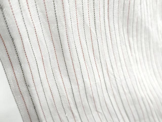 平和屋着物*夏物 小千谷ちぢみ 縞 反端付き 正絹 逸品 CABG8685th