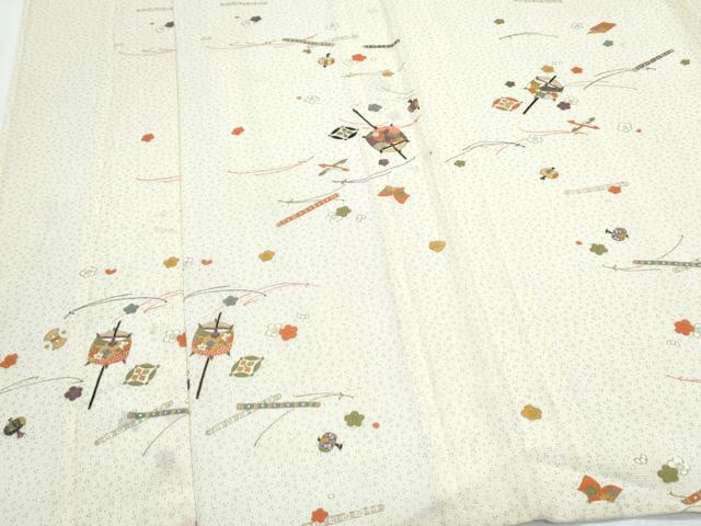 平和屋着物*夏物 小紋 絽 宝尽くし文 金彩 正絹 逸品 CABG8691th