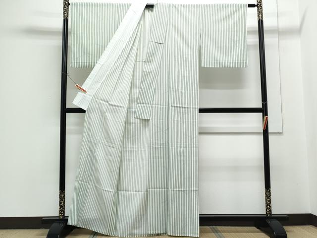 平和屋着物*夏物 小紋 溢れ松葉間道 銀彩 洗える着物 CABG8692th