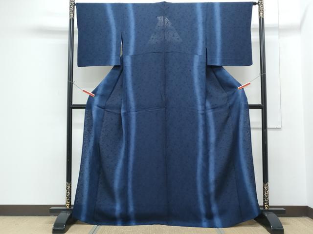 平和屋着物*夏物 小紋 唐草紋紗 暈し染め 正絹 逸品 CABG8700th