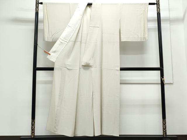 平和屋着物*夏物 色無地 絽縮緬 白橡色 正絹 逸品 CABG8718th