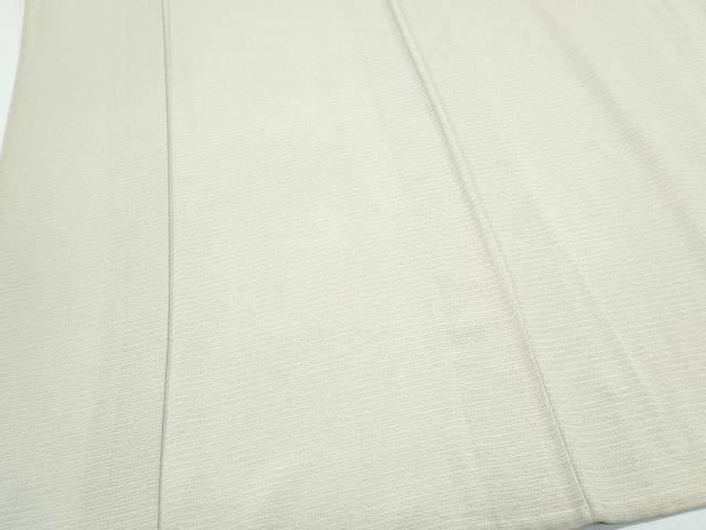 平和屋着物*夏物 色無地 絽縮緬 白橡色 正絹 逸品 CABG8718th