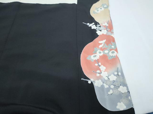 平和屋着物■豪華黒留袖 駒刺繍 几帳飛鶴花文 金彩 正絹 逸品 CABG8721th