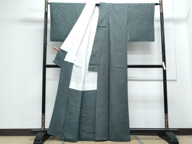 平和屋着物■上質な色無地 枝花地紋 革色 正絹 逸品 CABG8723th