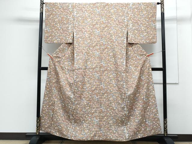 平和屋着物■小紋 型染め 草花文 洗える着物 CABG8730th
