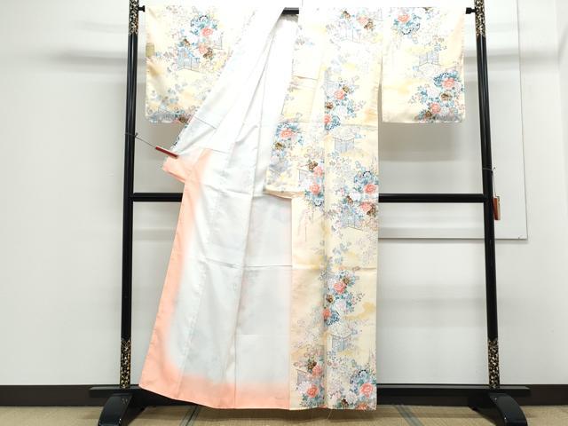 平和屋着物■小紋 花車文 洗える着物 CABG8740th