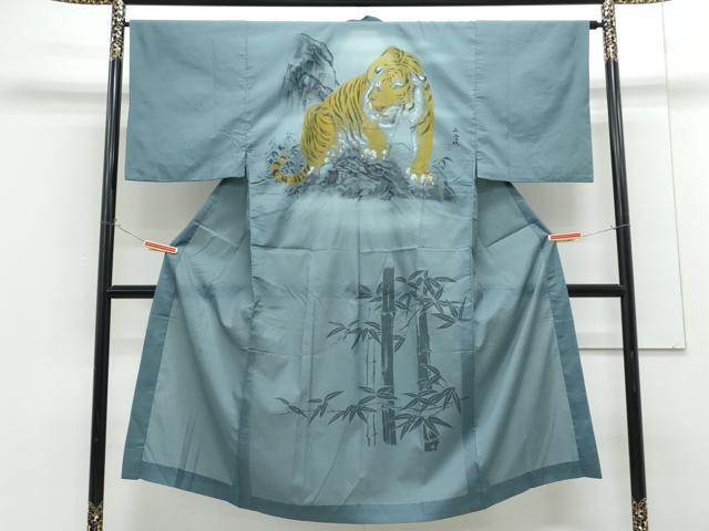 平和屋着物■長襦袢 無双仕立て 手描き 虎 洗える着物 CABG8742th