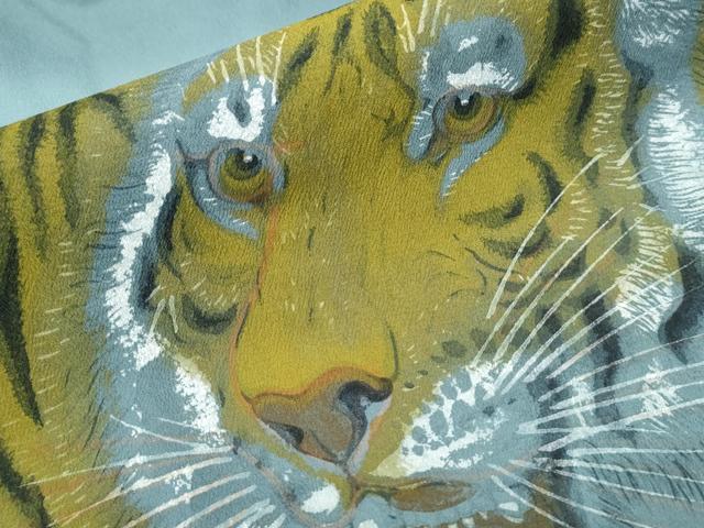 平和屋着物■長襦袢 無双仕立て 手描き 虎 洗える着物 CABG8742th