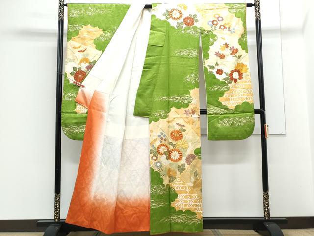 平和屋着物■豪華振袖 駒刺繍 草花文 金彩 正絹 逸品 CABG8743th