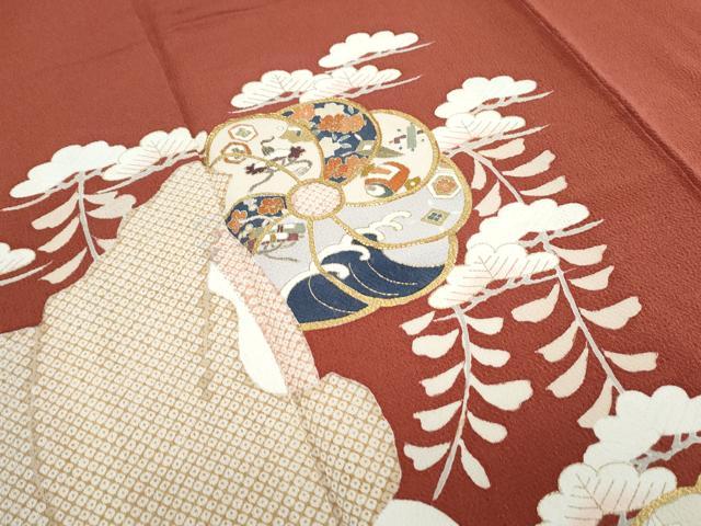平和屋着物■訪問着 駒刺繍 宝尽くし花文 金彩 鬼しぼ縮緬 正絹 逸品 CABG8747th